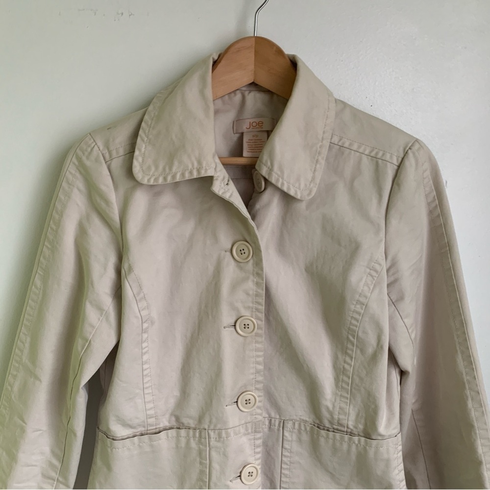 Joe Fresh Cream Cotton Trench Coat Jacket - Picture 4 of 8
